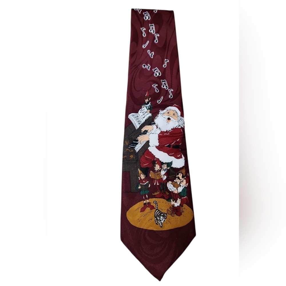 Vintage Jingle Bells Christmas Santa Necktie
